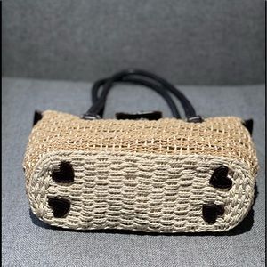 Brighton vintage straw and leather purse with leather heart feet and cute inside